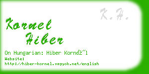 kornel hiber business card
